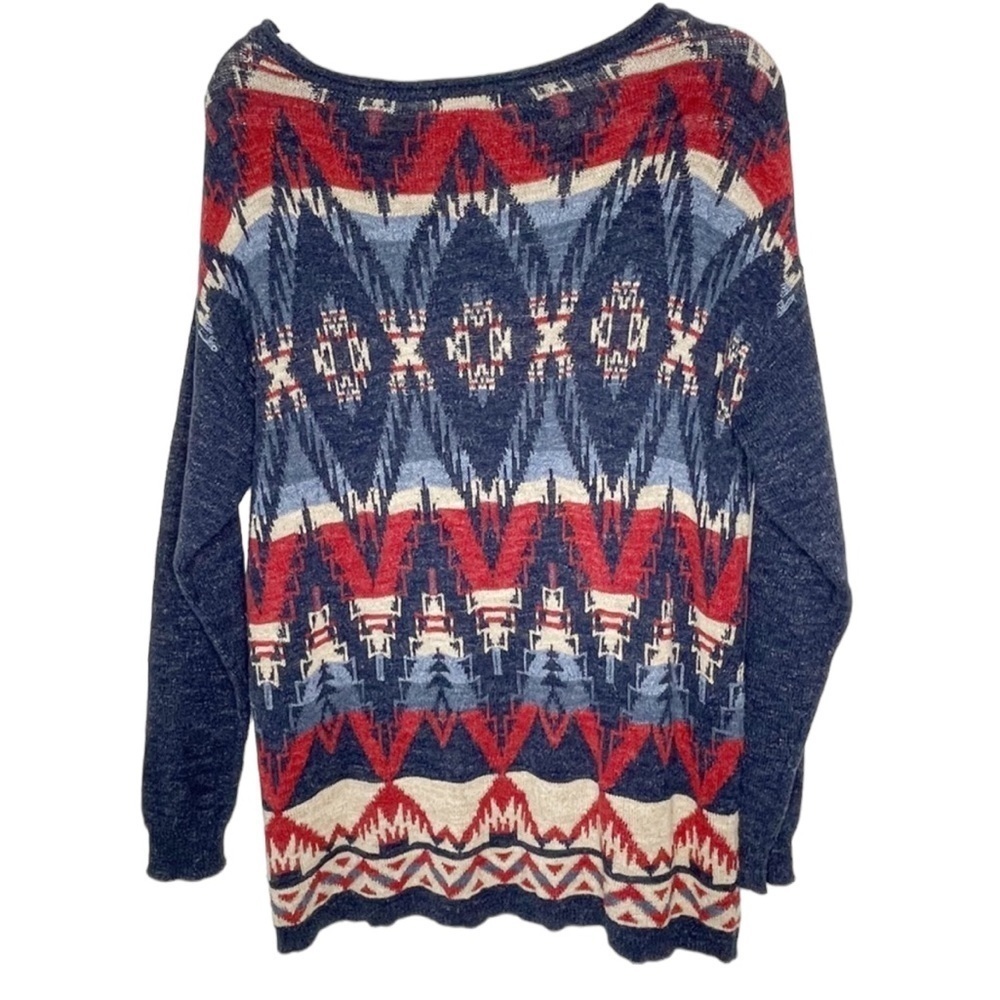 CHAPS southwestern print cotton crewneck sweater - Picture 2 of 4